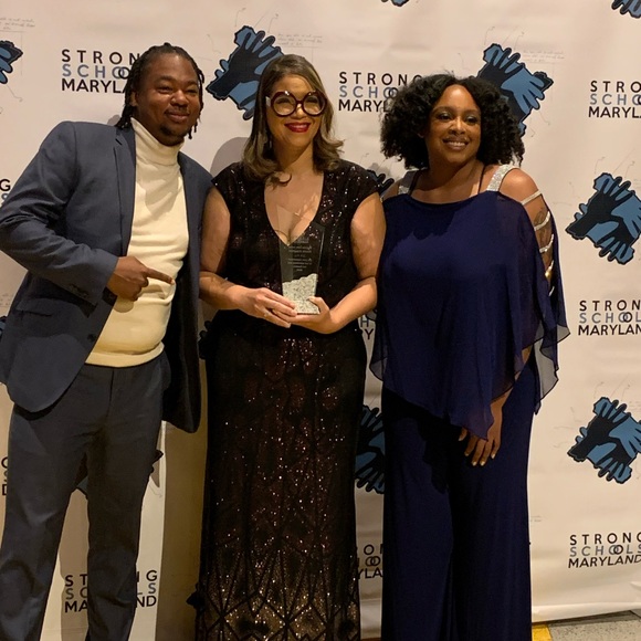 BETSY & ADAM. Long Cap Sleeve Glitter Ombre Dress - Picture 14 of 15